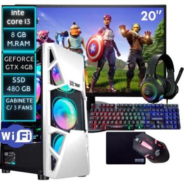 Imagem de Computador pc gamer completo Intel Core i3 1155 8GB SSD 480GB Placa de