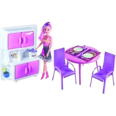 Imagem de Kit Copa de Cozinha Infantil com Boneca – Rosa - Diversão e Criatividade para Crianças a Partir de 3 Anos - Memorável