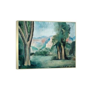 Imagem de BMZFYBS Impressão em tela famosa pintura - paisagem arte de parede - paisagem nº 6-pôster moldura prata para decoração de casa 70 x 85 cm 27 x 33 pol