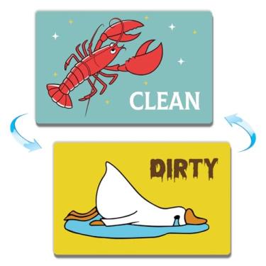 Imagem de JCHCAMRY Ímã engraçado para lava-louças sinal limpo sujo amigos programa de tv mercadoria universal dupla face ímãs de geladeira sinal indicador flip para cozinha decoração de casa amigos fã