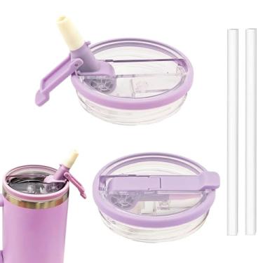 Imagem de Pacote com 2 tampas de substituição para Stanley Quencher e ProTour, tampas à prova de vazamento 2025, tampas à prova de vazamento, tampas de copo à prova de poeira, reutilizáveis para acessórios