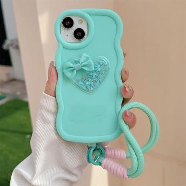 Imagem de Capa macia com estampa de coração Quicksand Love para Xiaomi Redmi Note 8 9 10 11 12 13 Pro Plus 5G 4G 10S 11S 12S, verde menta, para Redmi 12 4G