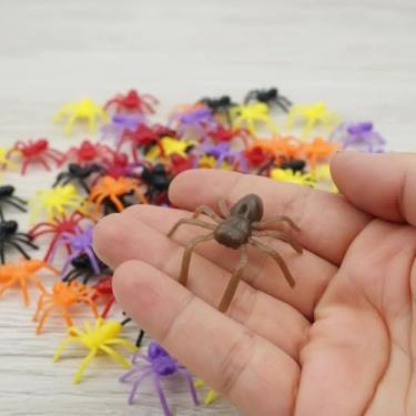 Imagem de Conjunto com 50 Brinquedinhos Mini Brinquedo Plástico Nacional Kit para Lembrancinhas Mimos Prendas Sacolinha Surpresa Festas (50 Aranhas Coloridas)