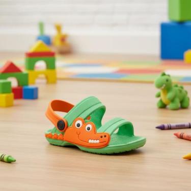 Imagem de Sandália Papete Masculina Infantil Cores Vibrantes Modelo Verão - Via 