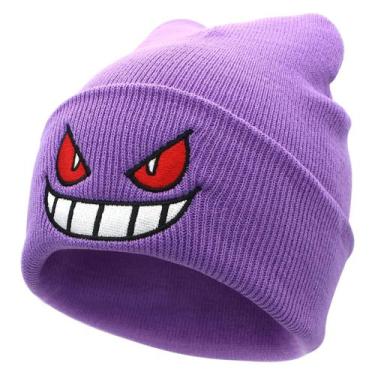 Imagem de Gorro de lã bordado lilás Gengar - Lightbek Official Store
