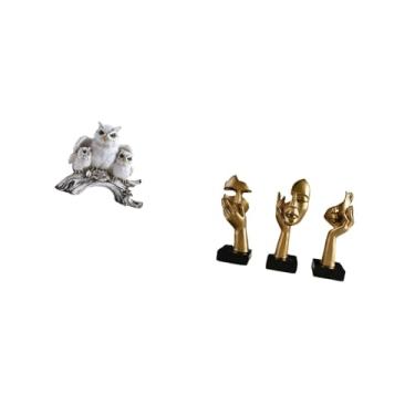 Imagem de Fenteer Estatuetas Modernas de E Estátuas de Pensador Abstrato, Ornamento de Mesa, Escultura para Sala de Estar, Escritório, Armário, Estante, Mesa de