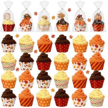 Imagem de Coume 24 pares de meias femininas fofas felpudas e fofas com caixa de presente para meias, Laranja, marrom, amarelo brilhante, Medium