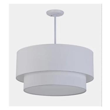 Imagem de SXYH Lustre de linho duplo de luxo compatível com sala de jantar sala de estar quarto mid-country rústico preto e branco lustre moderno, luminárias de teto pendentes