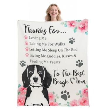 Imagem de Tian Zhun Presentes Beagle para mulheres amantes de cães, cobertor macio e quente de beagle, 127 x 152 cm para Natal, dia das mães, aniversário