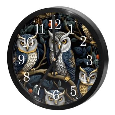 Imagem de LILINWAN Relógio de parede 24 cm sem tique-taque silencioso operado por bateria relógio de parede redondo moderno estilo simples decoração relógio para escritório/escola/quarto/sala de estar