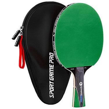Imagem de Ping Pong Paddle com rotação Killer + capa grátis – Raquete profissional de tênis de mesa para jogadores iniciantes e avançados – Melhore suas habilidades de pingue-pongue com conjunto de pingue-pongue JT, Verde