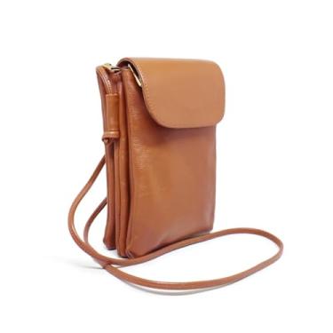 Imagem de Bolsa Dani Feminina a Tiracolo em Couro Legítimo (Caramelo)