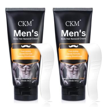 Imagem de CKM Creme de depilação para homens, creme depilatório para cabelos masculinos indesejados, gel indolor para remoção de pelos adequado para todos os tipos de pele, feito para homens, 17 ml com espátula