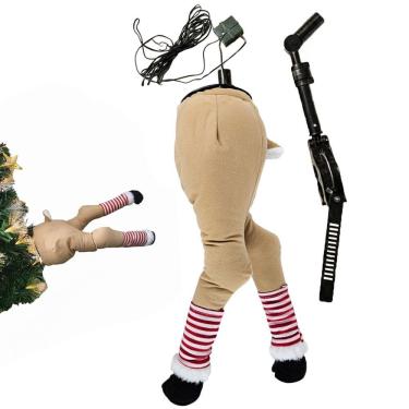 Imagem de Pernas Rena Natal Arvore Enfeite Natalino Movimenta Flexivel Decoraçao Chute Janela Porta Decoraçao Cenario Loja Casa