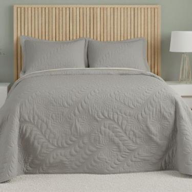 Imagem de Colcha Cobre Leito 3 Peças Matelado Casal e Queen Fronha Com Aba Ameri