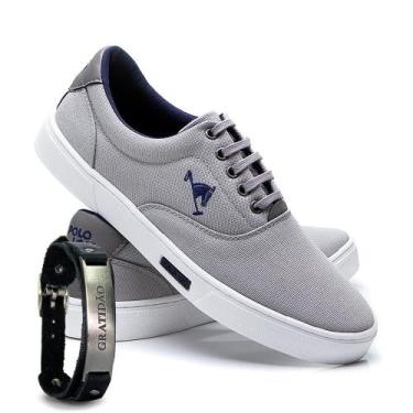 Imagem de Kit Sapatênis Lona Amarração com Pulseira Masculino Casual - Polo Joy,