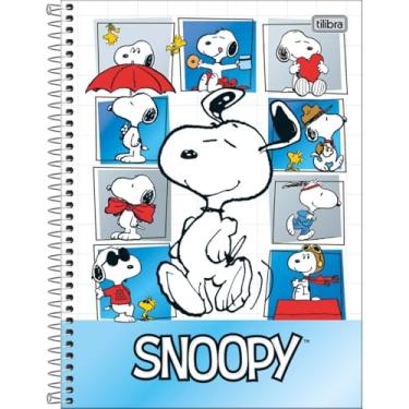 Imagem de Tilibra - Caderno Espiral Capa Dura Universitário 1 Matéria Snoopy 80 Folhas - 9 Quadrados Com Vários Snoopys