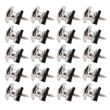 Imagem de Acouto Botões da Alça da Guitarra Pinos Finais 20 Unidades Alça Guitarra Peg Conjunto de Acessórios de Instrumento de Metal Kit Ukulele Strap Locks Guitar - Instrumentos Musicais/acessórios para/e