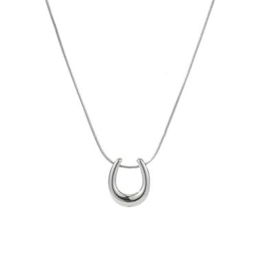 Imagem de GIGB PBDK Colar longo com pingente de ferradura para mulheres, colar grosso de ouro, corrente de cobra, acessórios modernos de joias ocidentais para o dia a dia, Large, Metal, Sem Pedra Preciosa