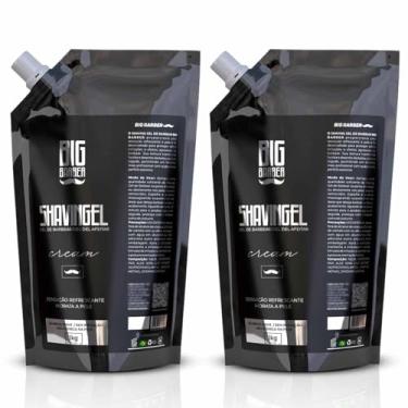Imagem de Kit 2x Shaving Gel De Barbear Cream 1kg Refil Big Barber