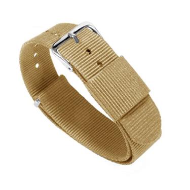 Imagem de BARTON WATCH BANDS - Correias de nylon balístico estilo NATO® – Escolha de cor, comprimento e largura (18 mm, 20 mm, 22 mm ou 24 mm), Caqui, 24mm - Long (11"), Militares