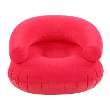 Imagem de Yosoo Cadeira Inflável Reunindo do sofá, Cadeira de Estar Reunida Macia Com Encosto Em Forma de u Espaço Portátil do Descanso do sofá para Adultos e Crianças (Rosa Vermelha)