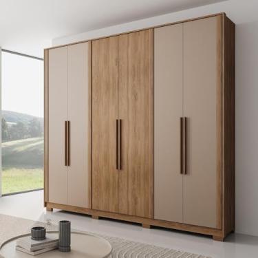 Imagem de Guarda Roupa Casal 6 Portas 4 Gavetas Mônaco Carraro Freijó c/Avelã