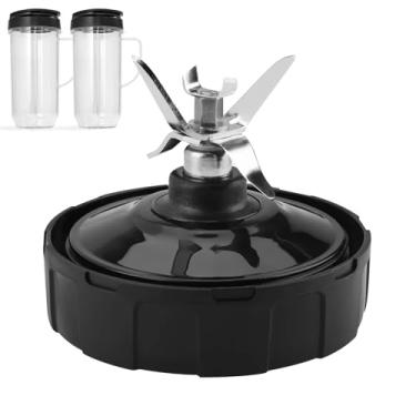 Imagem de Lâminas cruzadas com juntas de borracha, peças de reposição adequadas para liquidificador NUTRI NINJA, peça de reposição de lâmina cruzada para liquidificador Magic Bullet, extrator de suco (7 finas),