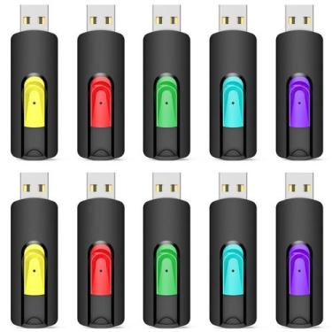 Imagem de Unidade Flash USB Aiibe 32GB x 10 Memory Stick USB 2.0 5 cores