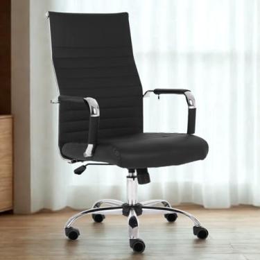 Imagem de Cadeira de Escritório Presidente Giratória Encosto Alto Duoffice DU510 Prestige, Base Cromada com Rodízios