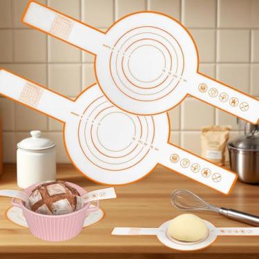Imagem de Design de estilingue de silicone para forno holandês, 2 peças, antiaderente e fácil de limpar, reutilizável, tapete de silicone para assar pão com alças longas, suprimentos de pão de fermento