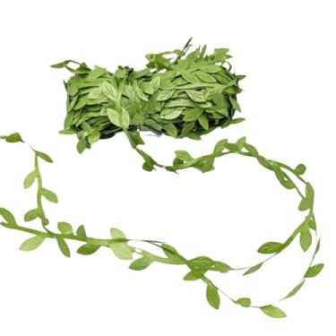 Imagem de Acessórios de decoração de guirlanda de folhas de tecido de seda de 20 metros, folha verde, imitação de folha de videira, materiais de iluminação faça você mesmo