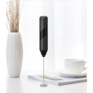 Imagem de Poderoso espumador de leite – Mini espumador de leite portátil com batedor de aço inoxidável, misturador de bebidas alimentado por bateria para café, latte, cappuccinos, matcha - presente para