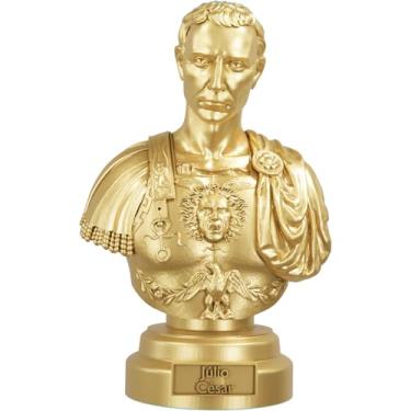 Imagem de Estátua Busto Júlio César Romano - Julius Caesar Imperador de Roma (Cor Ouro)