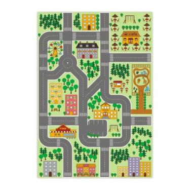 Imagem de Tapete Ilustrativo Pista De Corrida Para Brincar De Carrinho - Micro O