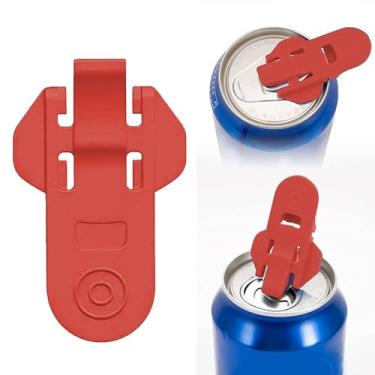 Imagem de 1 abridor de lata portátil à prova de poeira de fácil aderência - abridor de garrafa de cerveja e refrigerante sem esforço com mecanismo simples de virar e levantar - Construção de plástico durável