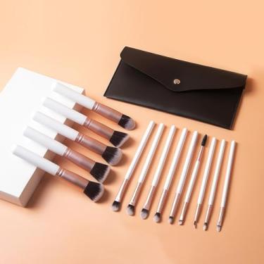 Imagem de Conjunto de pincéis de maquiagem, 14 peças, base sintética premium, corretivos, sombra, blush, pincéis de maquiagem, kit de pincéis de maquiagem