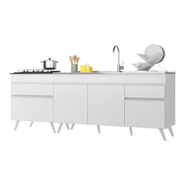 Imagem de Kit Com 2 Balcões De Cozinha 150cm E 70cm Veneza Multimóveis V2073 Bra