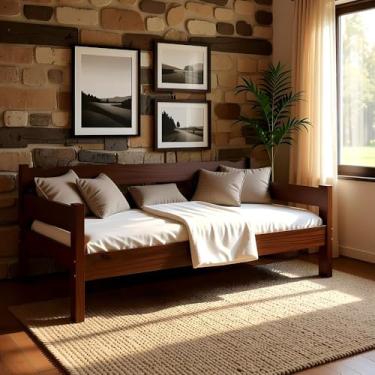 Imagem de Sofá Cama Robusto em Madeira Maciça Reforçada