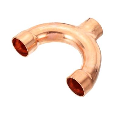 Imagem de PATIKIL Conexão de cobre ID de 3,8 cm, 1 peça 3 vias tipo Y 99,9% conexão de soldagem de encaixe de tubo de cobre puro para HVAC ar condicionado encanamento tubo de refrigeração