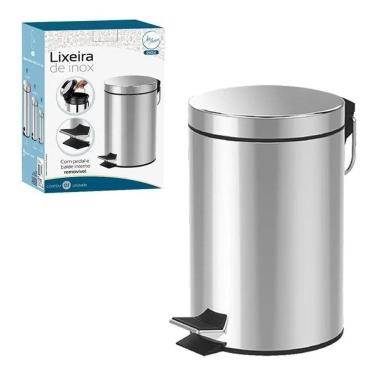 Imagem de 2X Lixeira Em Inox Com Pedal E Balde Interno 3 Litros 11051