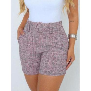 Imagem de Shorts Feminino Skinny Tecido Linho com Cinto Forrado e Bolso - NoBran