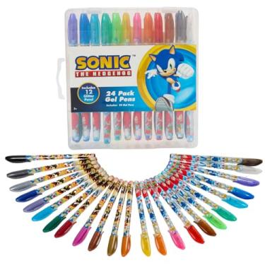 Imagem de Innovative Designs Conjunto de canetas de gel Sonic The Hedgehog para crianças, pacote com 24 canetas de gel com glitter, lindas canetas para meninos e meninas