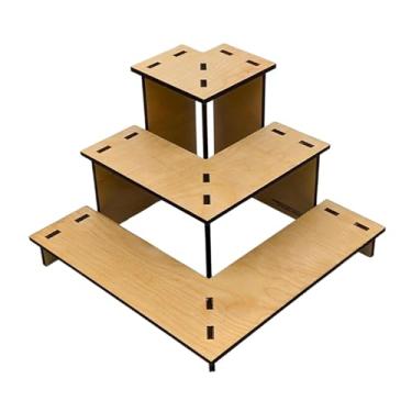 Imagem de Bothyi Suporte de mesa expositor de 3 níveis para varejo, com prateleiras para feiras de produtos agrícolas e sobremesas. Ideal para eventos e