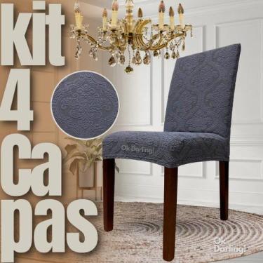 Imagem de Tailandesa - Kit 4 Capas de Cadeira Linha Gold - Cinza - OK Darling