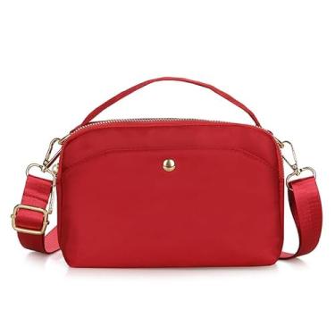 Imagem de Bolsas transversais femininas de couro vegano, bolsas de ombro pequenas, Vermelho, Small, Bolsas transversais