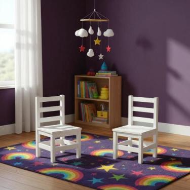Imagem de 2 Cadeirinhas Mini Cadeiras Infantil De Madeira Maciça - Repleta, Bran