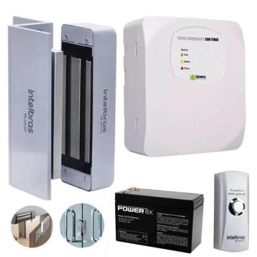 Imagem de Kit Fechadura Eletroímã Magnética Intelbras Com Fonte