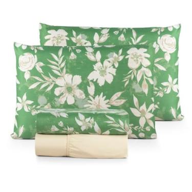 Imagem de Jogo de Lençol Casal Padrão 04 Peças 200 Fios Cama Box Estampado Toque Aveludado Macio(Ipanema)