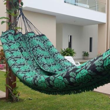 Imagem de Rede de Dormir, Rede de Descanso Casal Indiana Gigante para Varanda, Quarto, Sala E Jardim(Verde)
